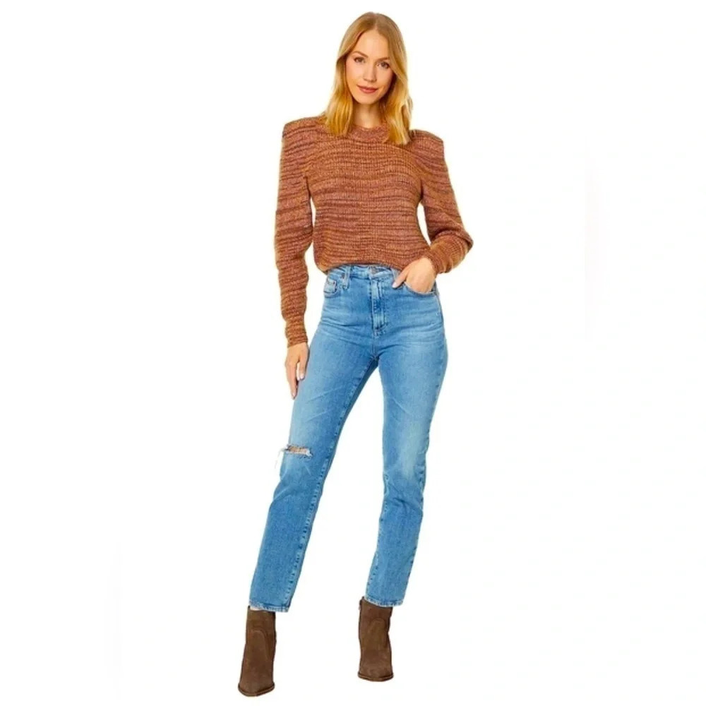 Madewell Space Dye Paros Ruffle Sleeve Alpaca Crew knit Seater size S New!!